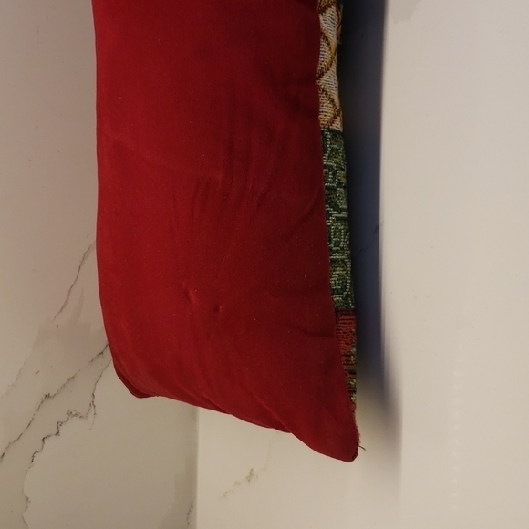 TAPESTRY rectangle decorative pillow Christmas Holiday 17"l x 7"w zipper enclosu - Picture 6 of 10